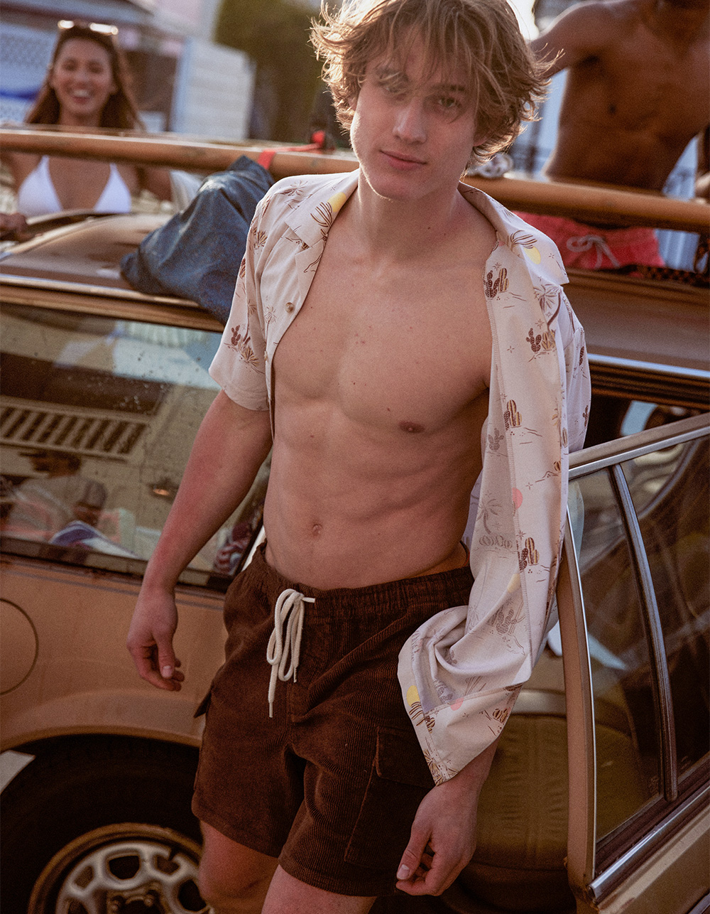 RSQ Mens Corduroy Cargo Pull On Shorts COFFEE Tillys