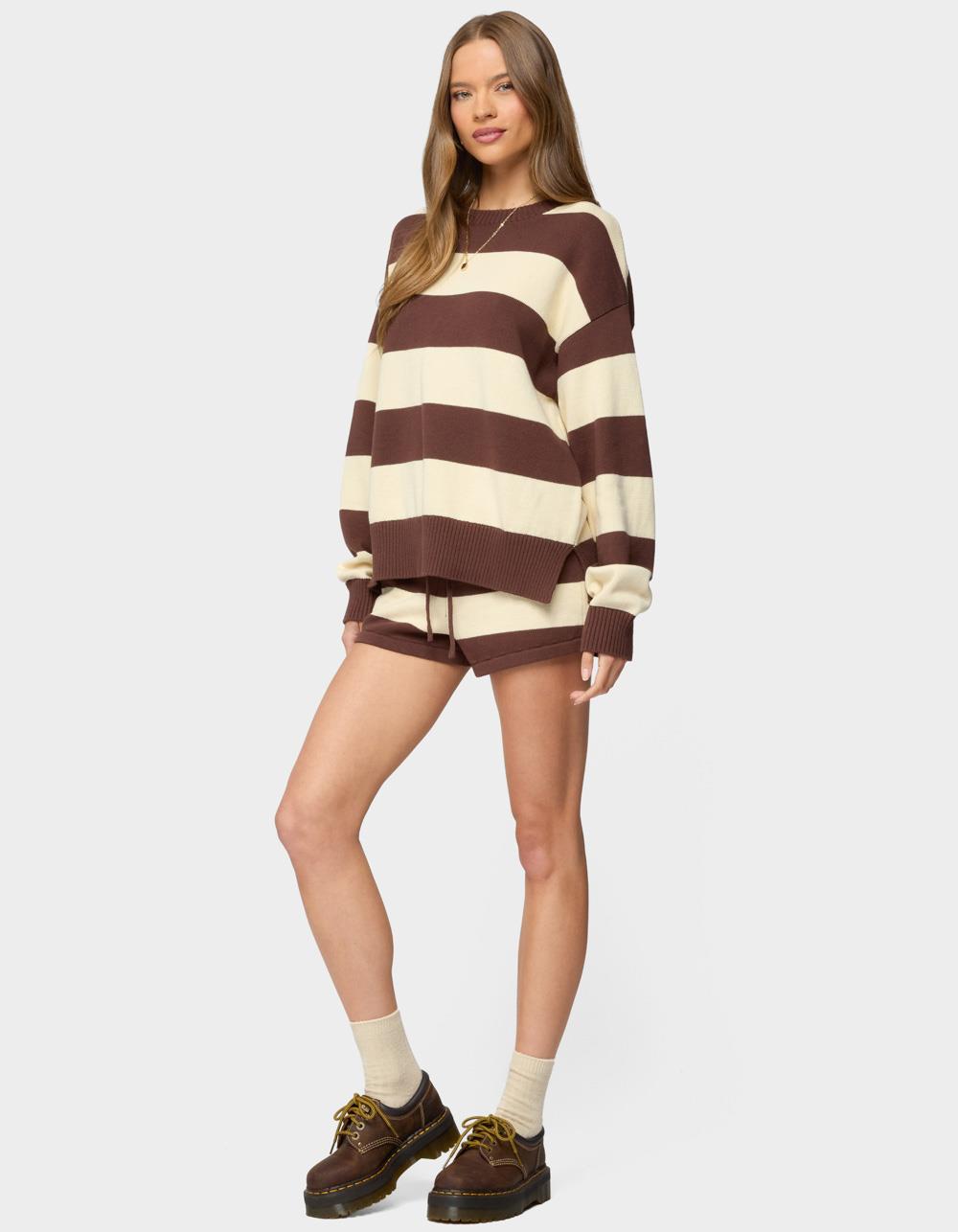EDIKTED Riley Striped Knit Shorts