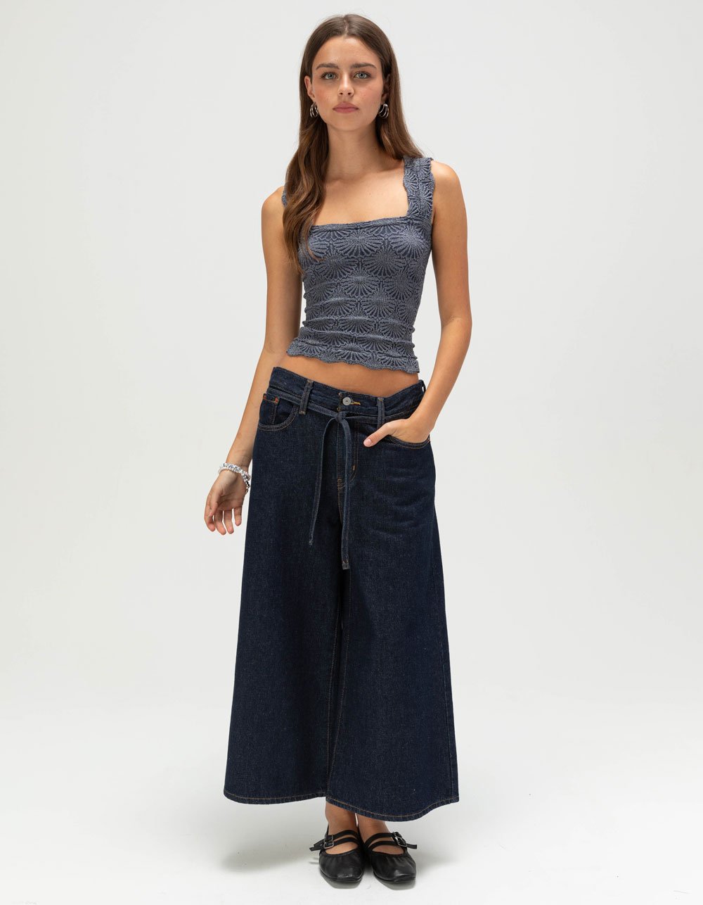 FREE PEOPLE Seamless Love Letter Womens Cami - DARK BLUE