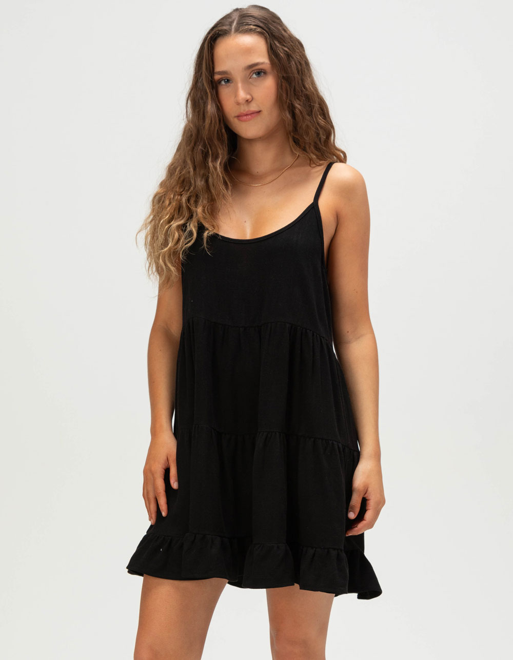 RSQ Womens Open Back Babydoll Dress - BLACK