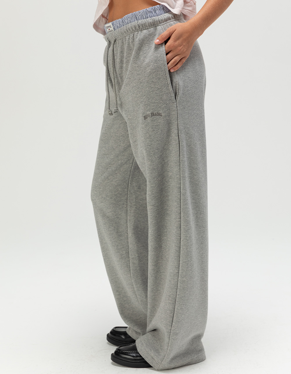 BDG Urban Outfitters Boxer Womens Wide Leg Joggers - LIGHT GRAY