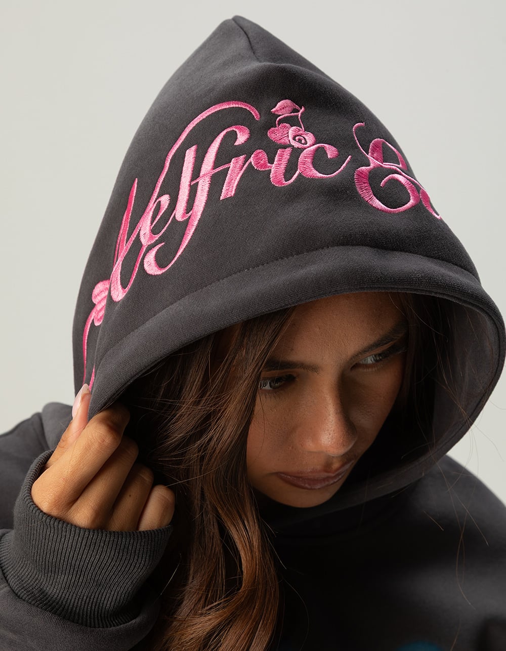 AELFRIC EDEN Cherry Womens Oversized Hoodie - BLACK