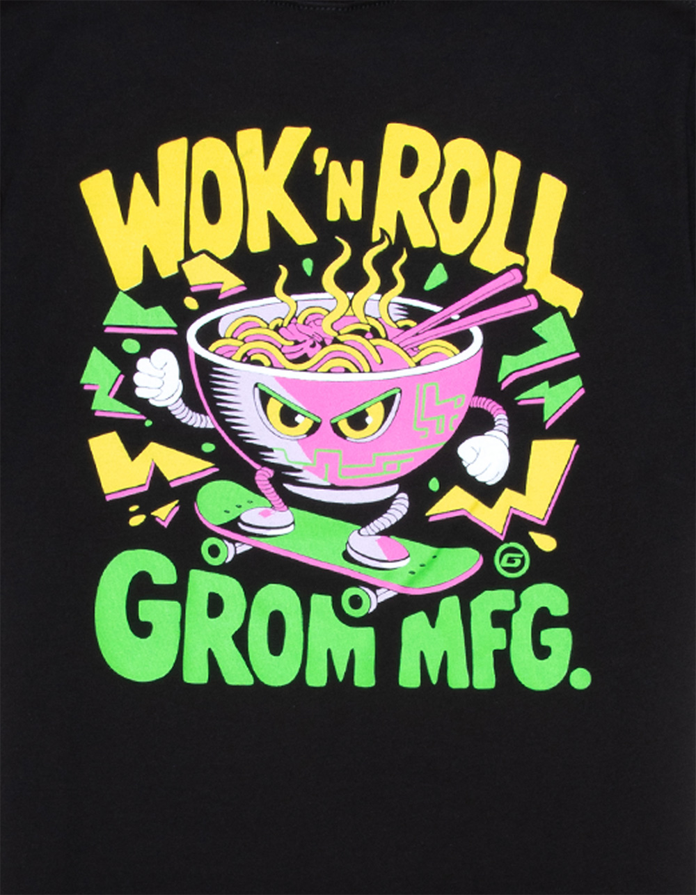 GROM Wok N Roll Boys Tee - BLACK