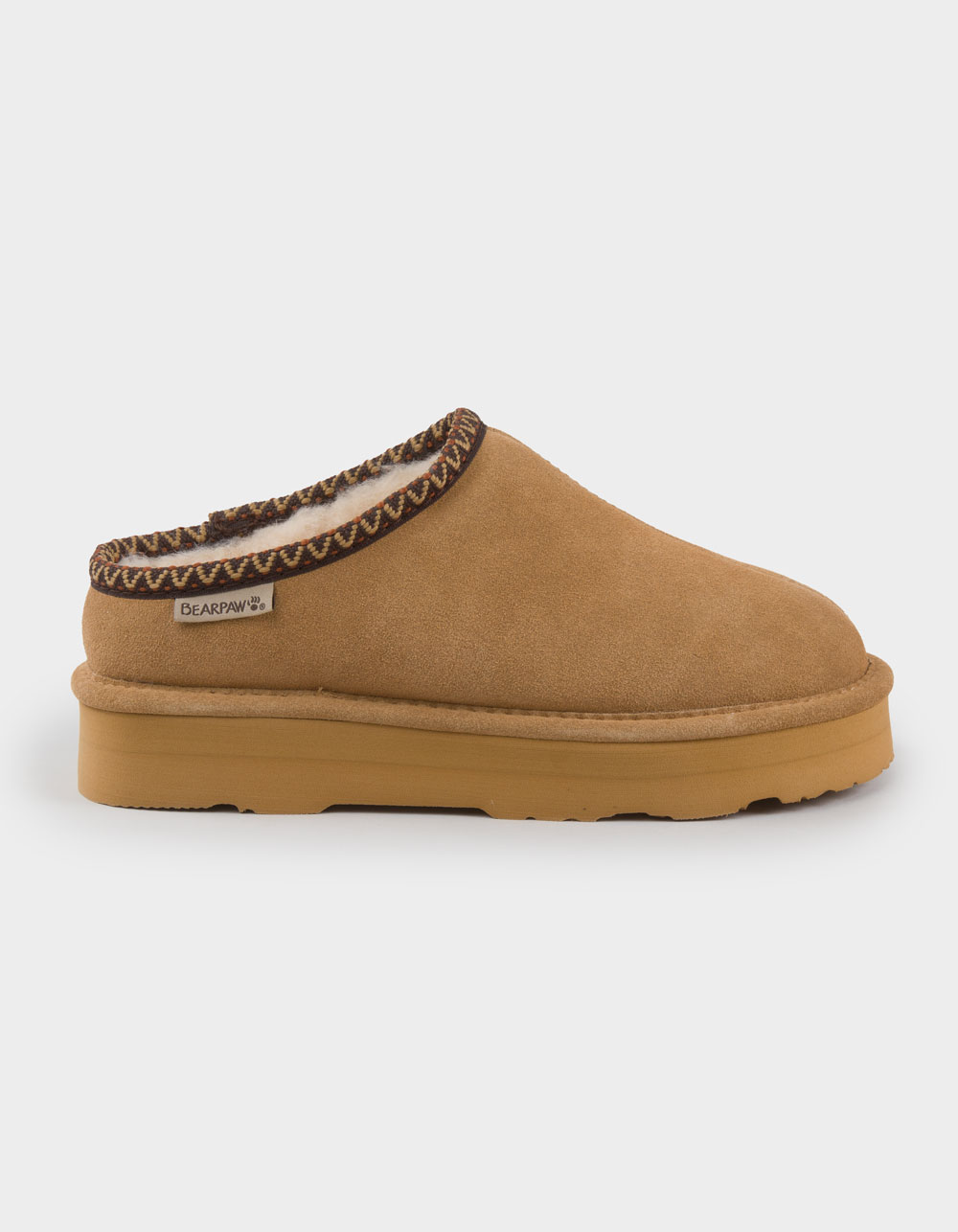 BEARPAW Martis Womens Suede Slippers - LATTE
