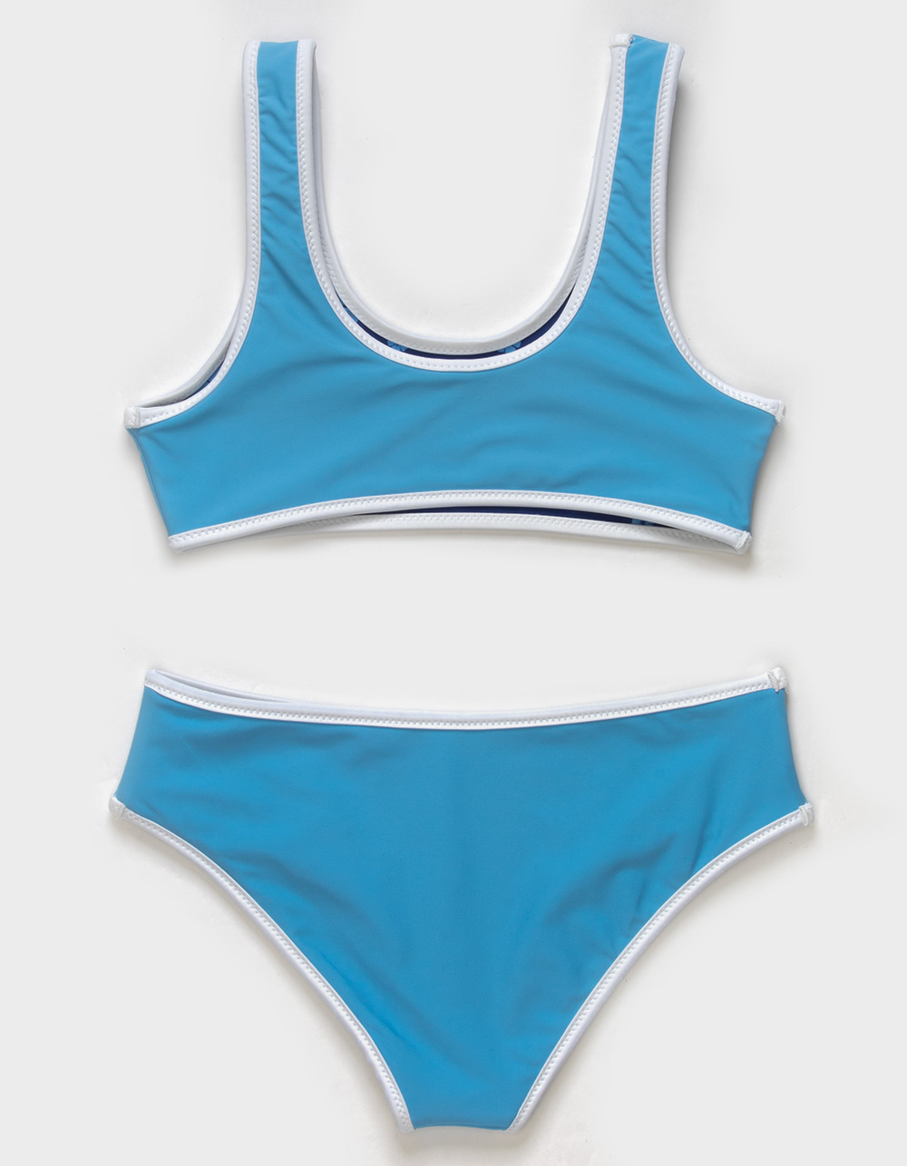 FULL TILT Straight Bralette Girls Bikini Set - BLUE COMBO