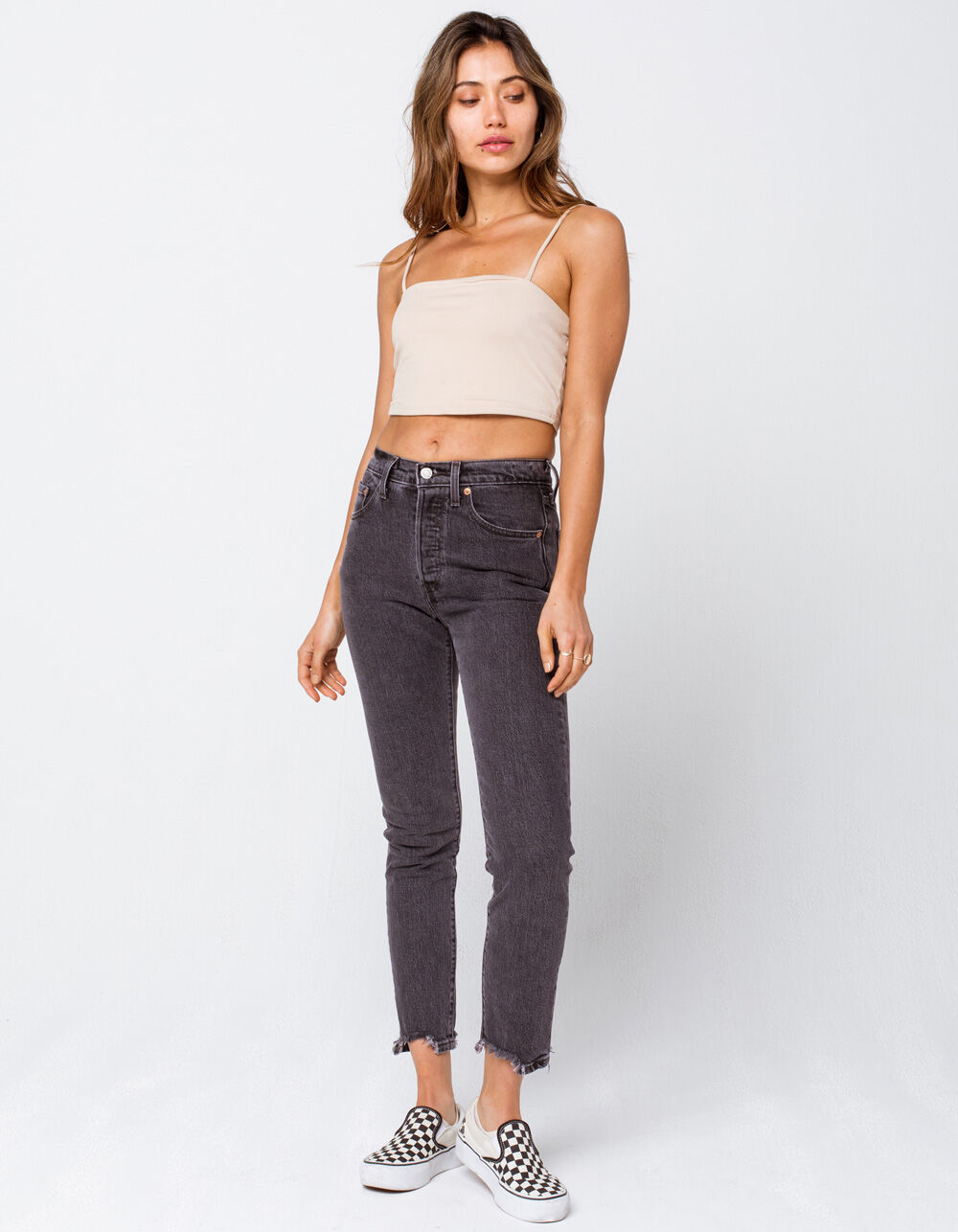 HEART & HIPS Womens Taupe Cropped Cami - TAUPE | Tillys