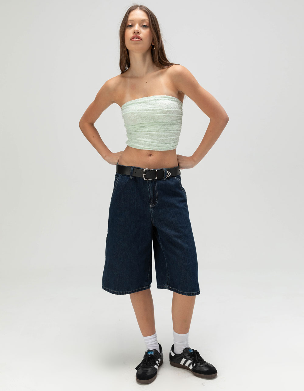 FULL TILT Texture Cinch Womens Tube Top - MINT