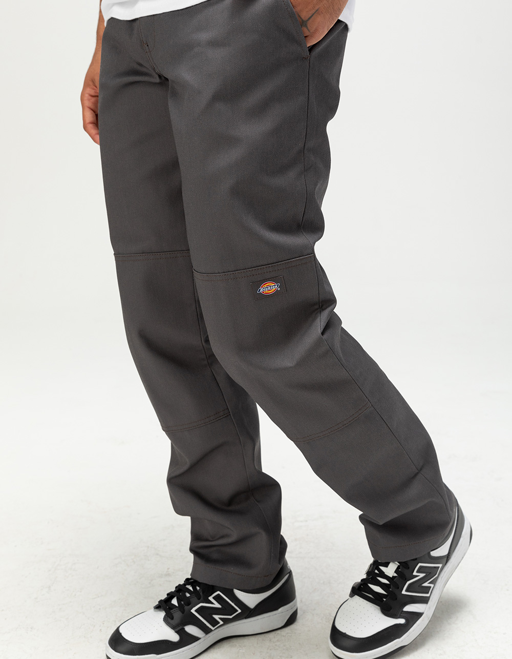 DICKIES Double Knee Slim Straight Mens Pants - SLATE