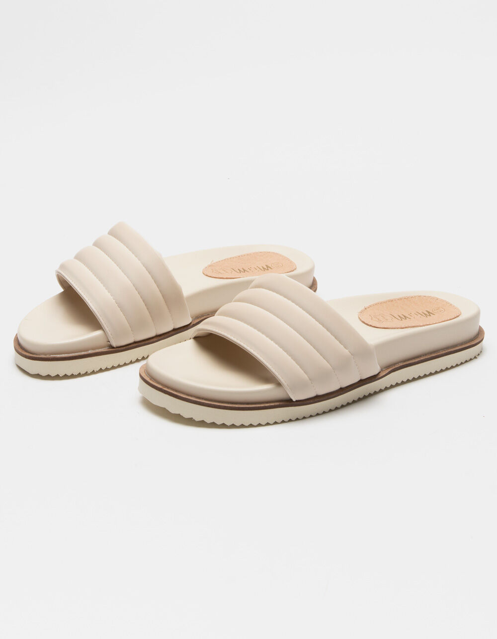 MI.IM Vikki Quilted Womens Slide Sandals BEIGE Tillys