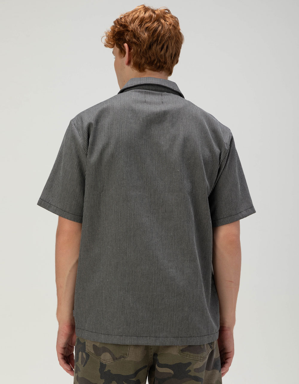 LIRA Garage Mens Zip-Up Shirt - BLK/WHT