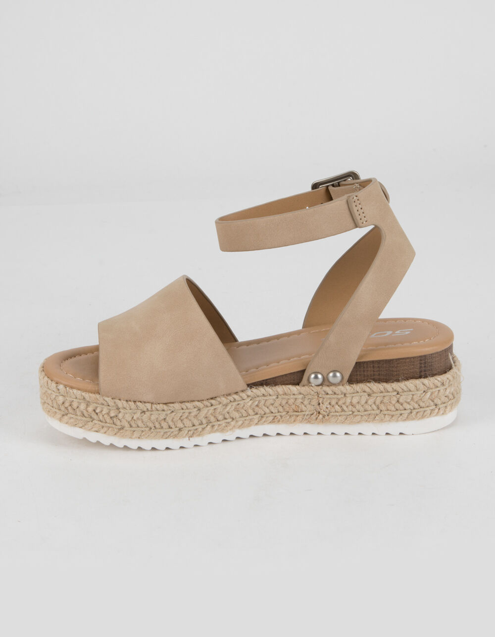 SODA Ankle Strap Girls Taupe Espadrille Flatform Sandals - TAUPE | Tillys