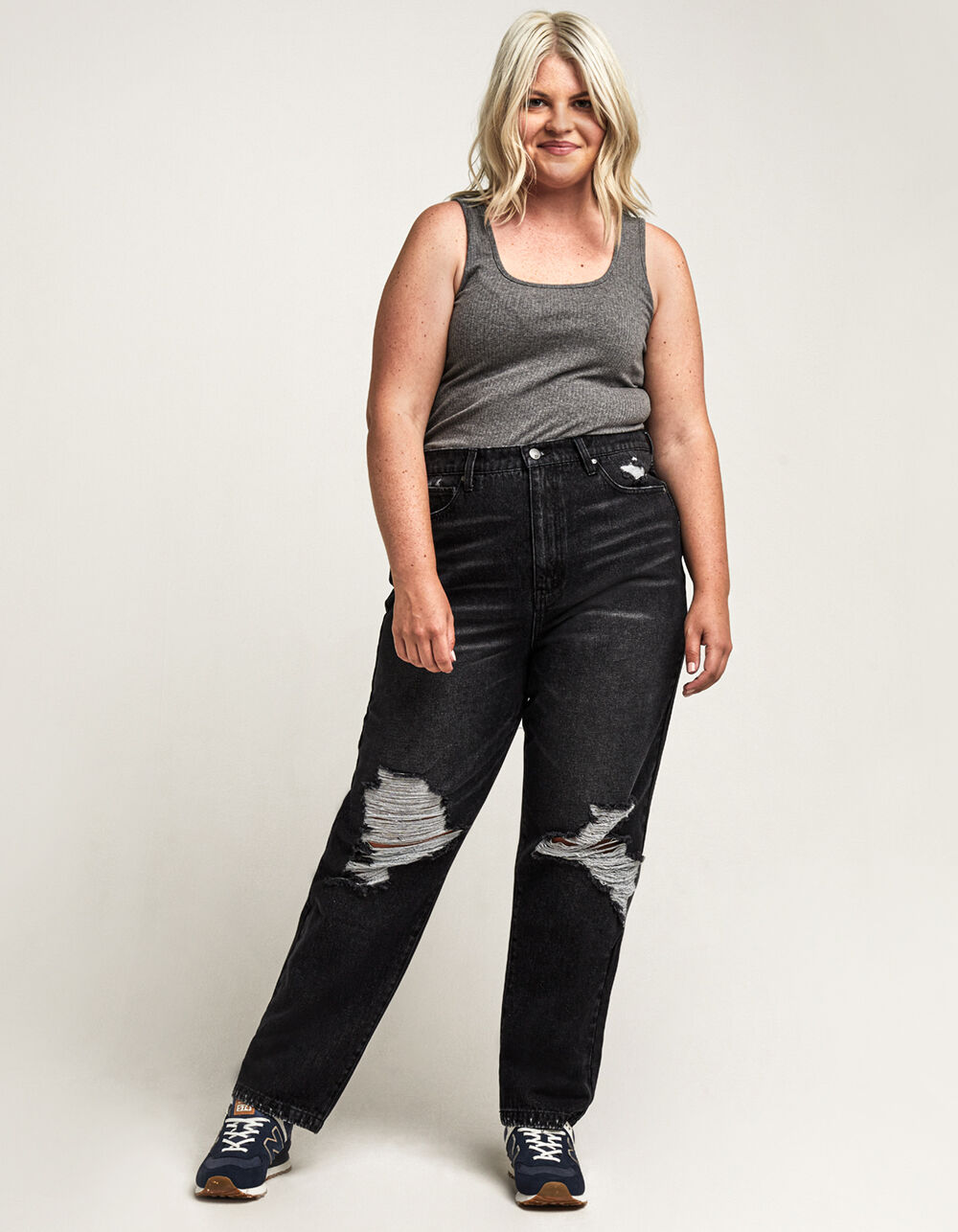 RSQ Destroyed 90s Womens Wash Black Jeans - WASH BLACK | Tillys