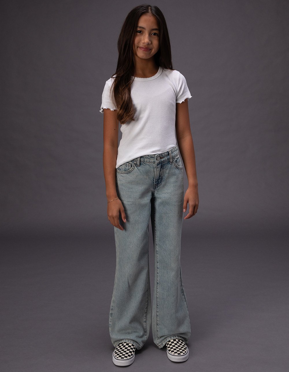 RSQ Girls Low Rise Wide Leg Jeans - LIGHT WASH