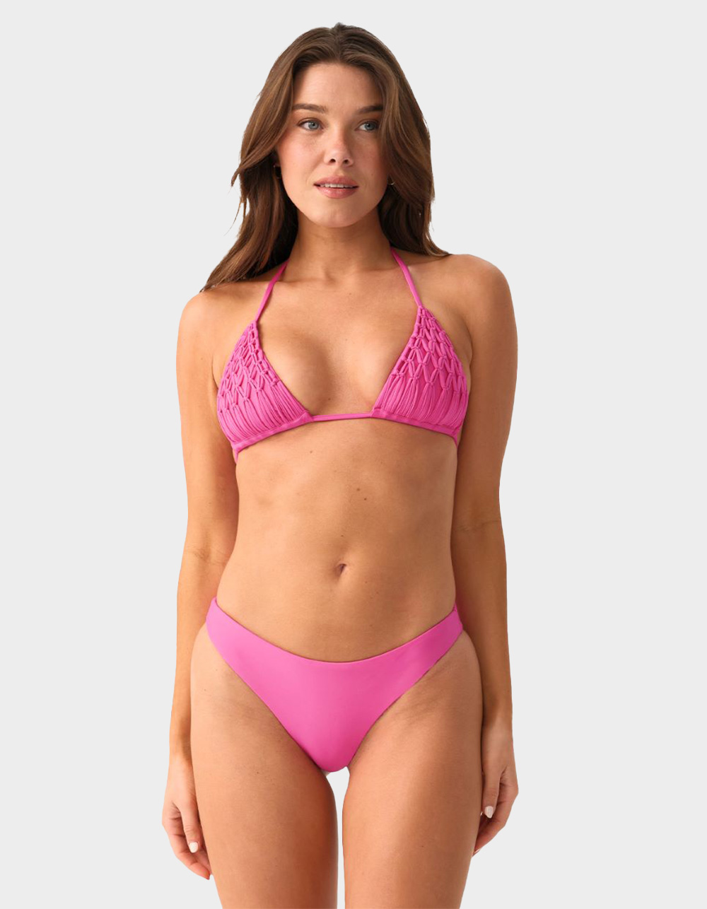 PQ SWIM Petunia Basic Ruched Teeny Bikini Bottoms - PINK