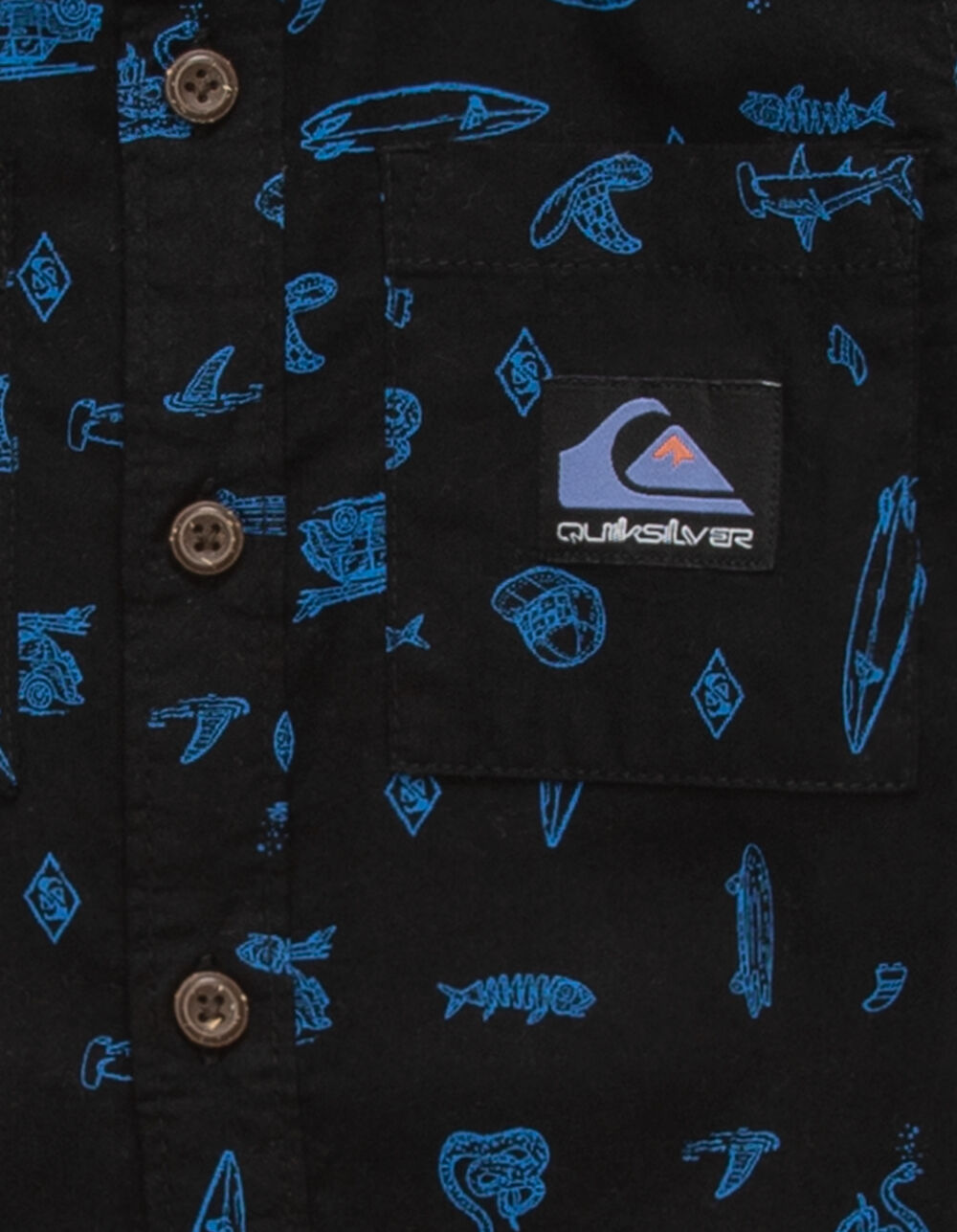 QUIKSILVER Hey Bro Little Boys Button Up Shirt (47) BLACK Tillys