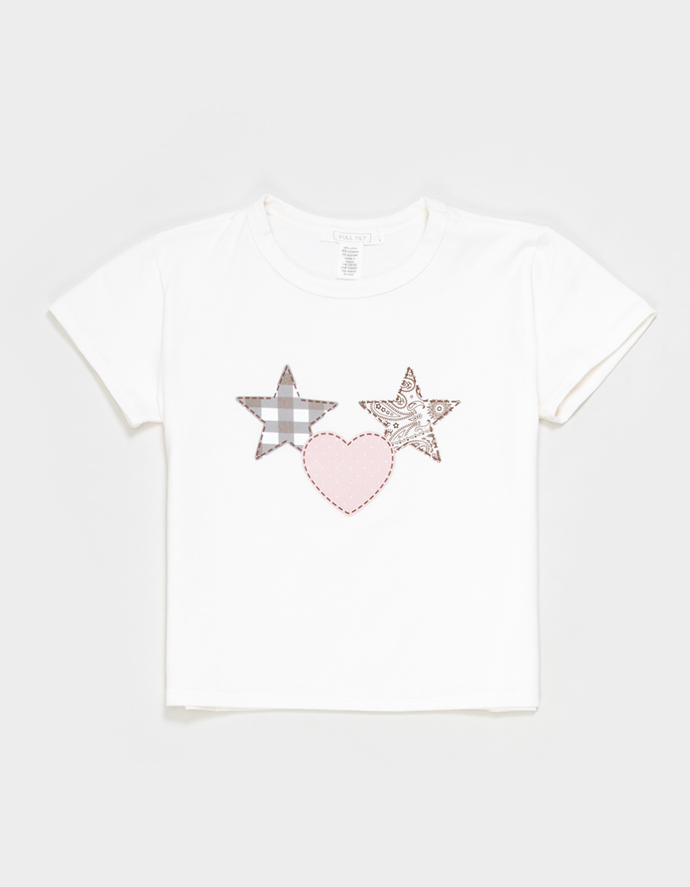 FULL TILT Heart Star Puff Girls Tee - CREAM