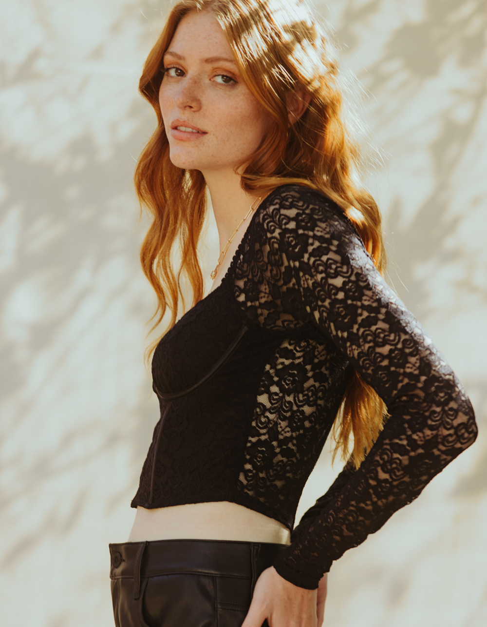 WEST OF MELROSE Womens Lace Corset Top - BLACK | Tillys