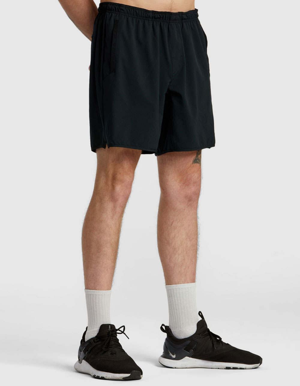 RVCA Yogger Stretch Mens 17" Athletic Shorts - BLK/BLK