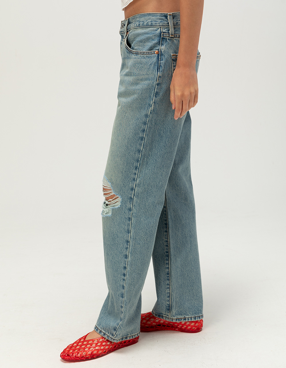 LEVI'S Premium 501 90's Womens Jeans - Plan To Stay MEDIUM DESTRUCTED