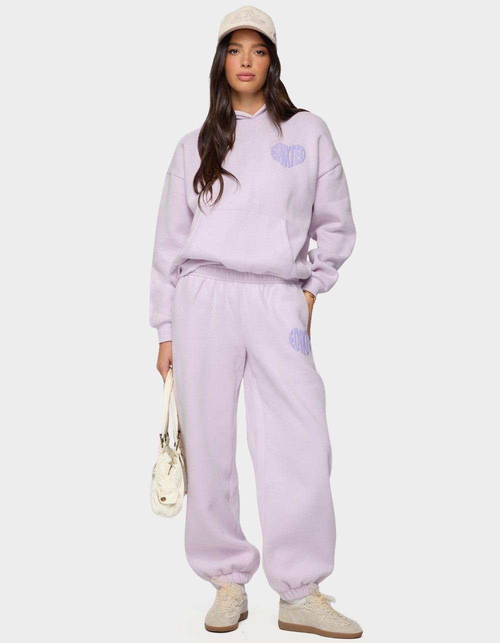 Edikted Major Love Hoodie - LT PURPLE