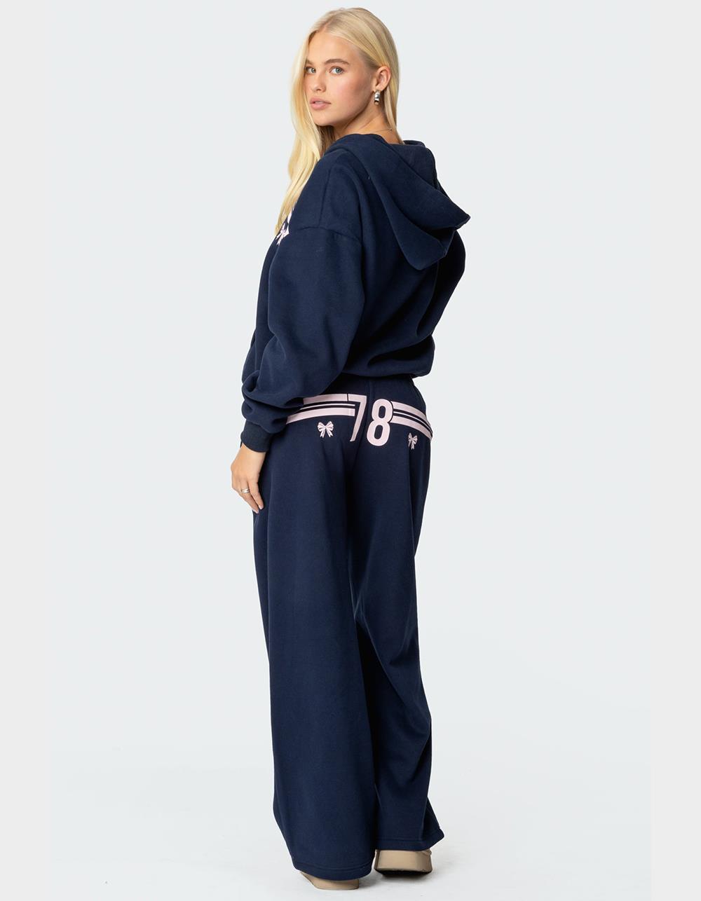 EDIKTED 78 Bow Sweatpants - NAVY