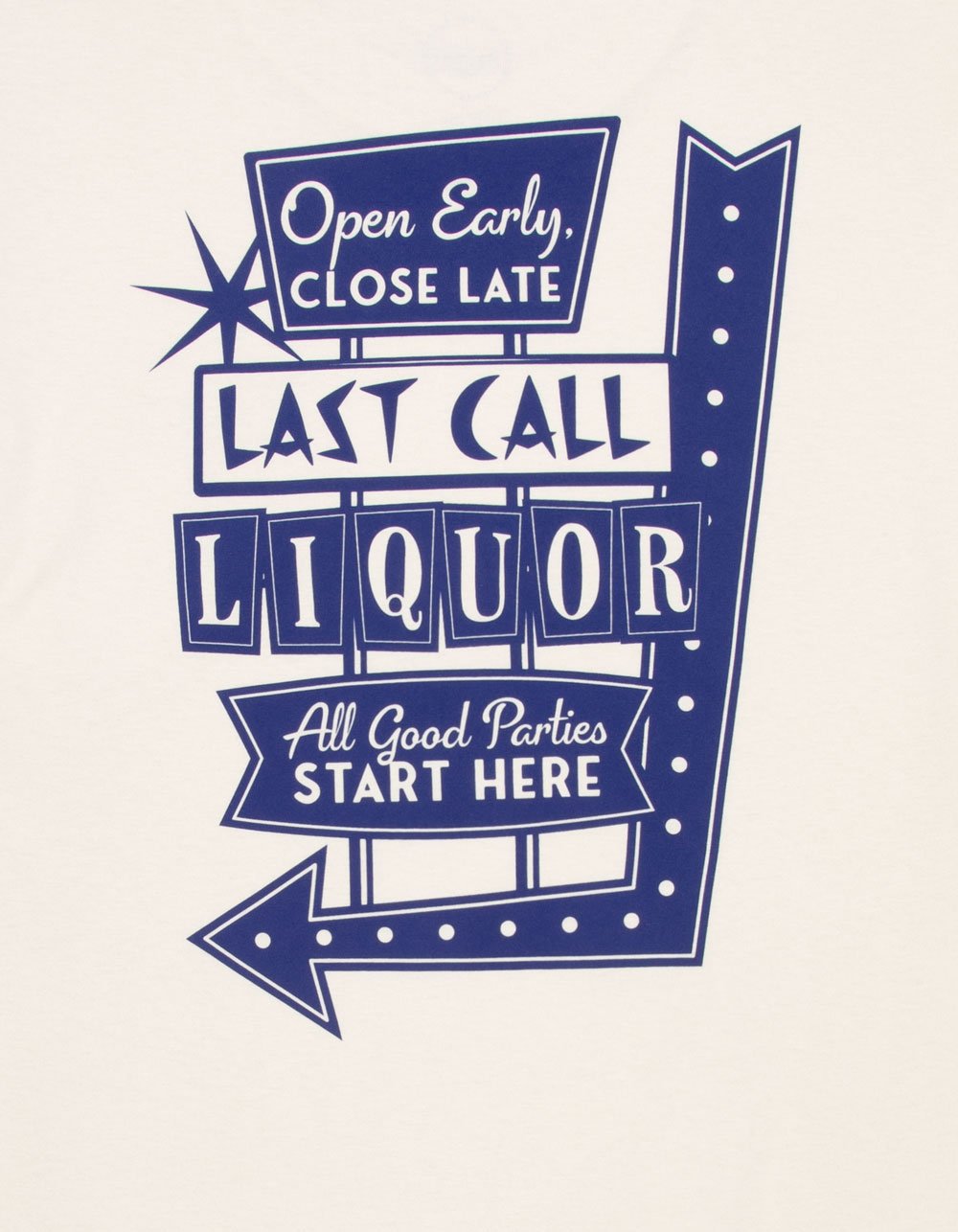 LAST CALL CO. Liquor Badge Mens Tee - OFF WHITE