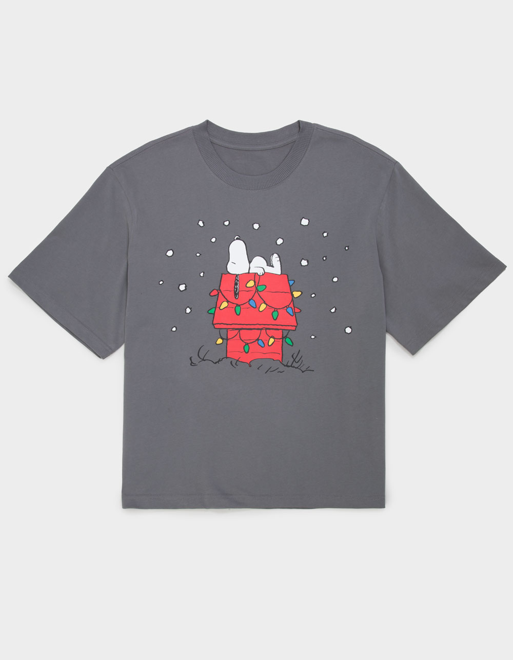 RSQ x Peanuts Snoopy's Doghouse Mens Boxy Tee - GRAY
