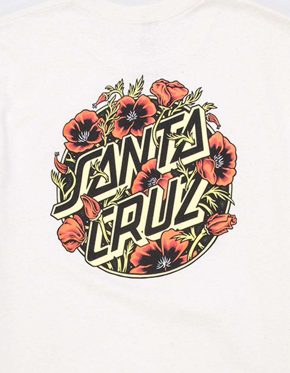 SANTA CRUZ Cali Poppy Mens Tee - CREAM