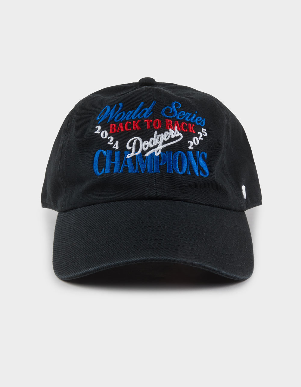 47 BRAND Los Angeles Dodgers Back To Back Champions '47 Hitch Strapback Hat - BLACK