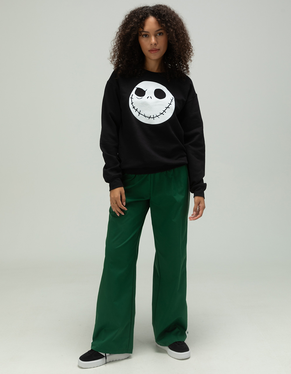 DISNEY Nightmare Before Christmas Womens Crewneck Sweatshirt - BLACK