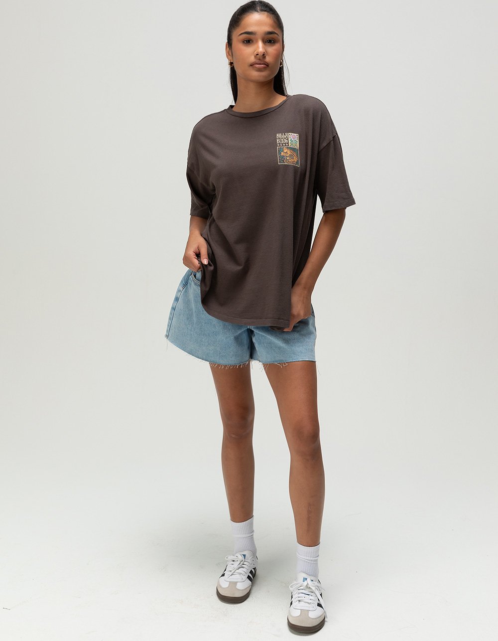 BILLABONG Day Dream Womens Boyfriend Tee - OFF-BLACK