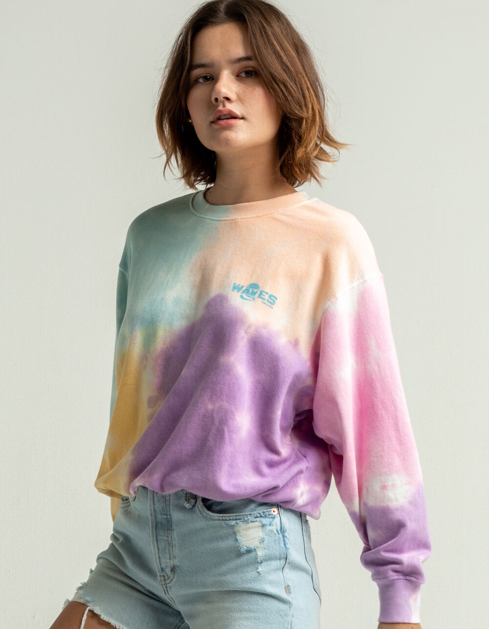 BILLABONG Ideal Tie Dye Womens Crew Sweatshirt - MULTI | Tillys