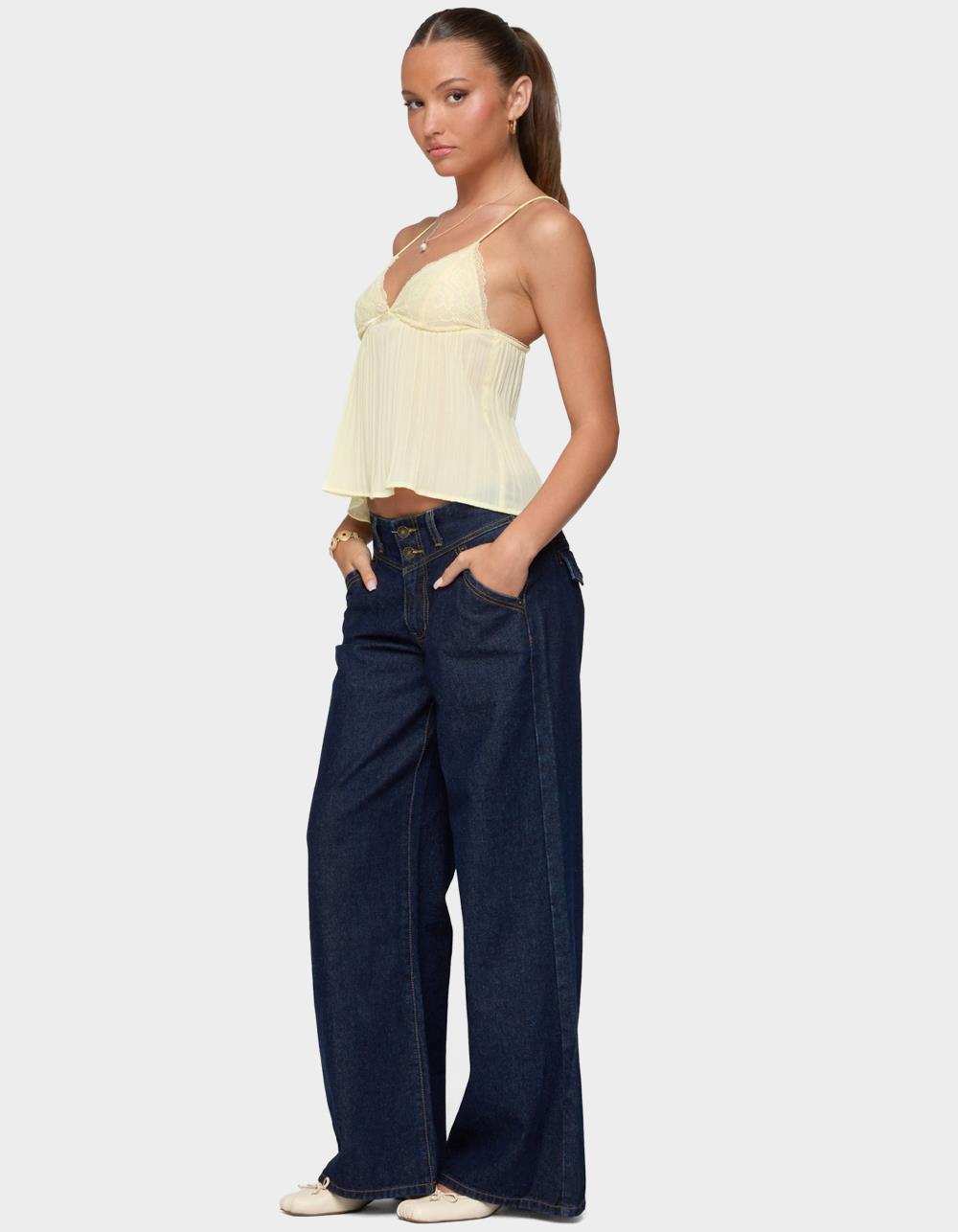 EDIKTED Meredith Low Rise Jeans - BLUE