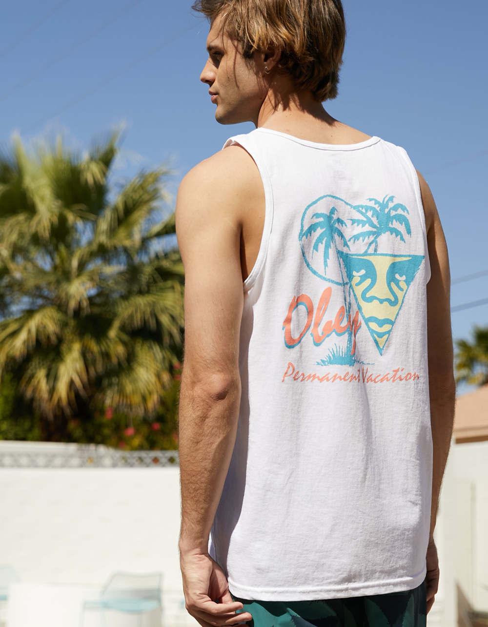OBEY Permanent Vacation Mens Tank Top - WHITE | Tillys