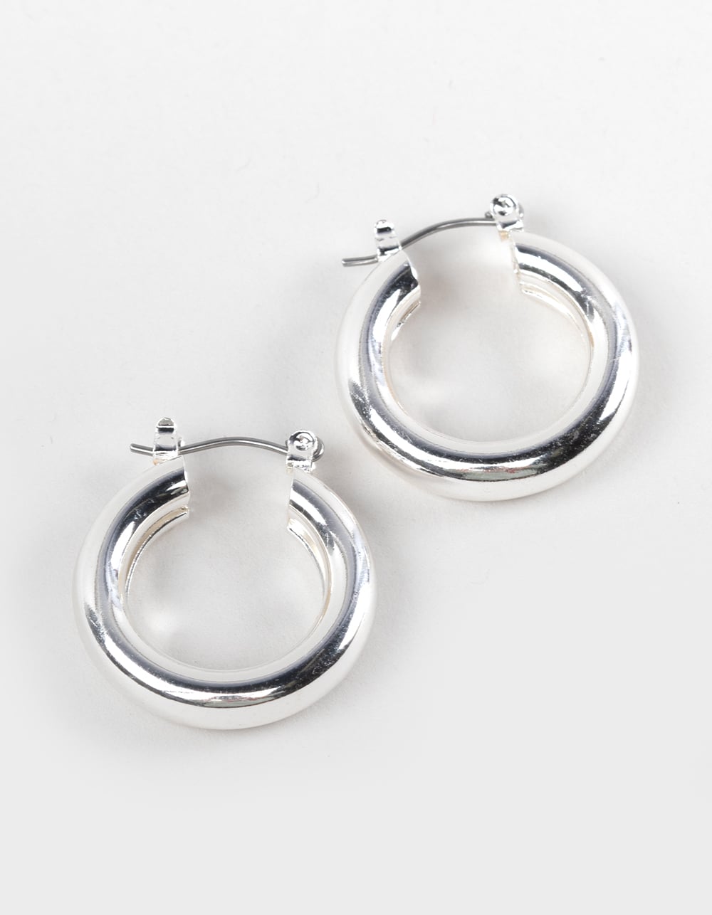 FULL TILT Sterling Silver Dipped Catch Hoop Earrings - SILVER