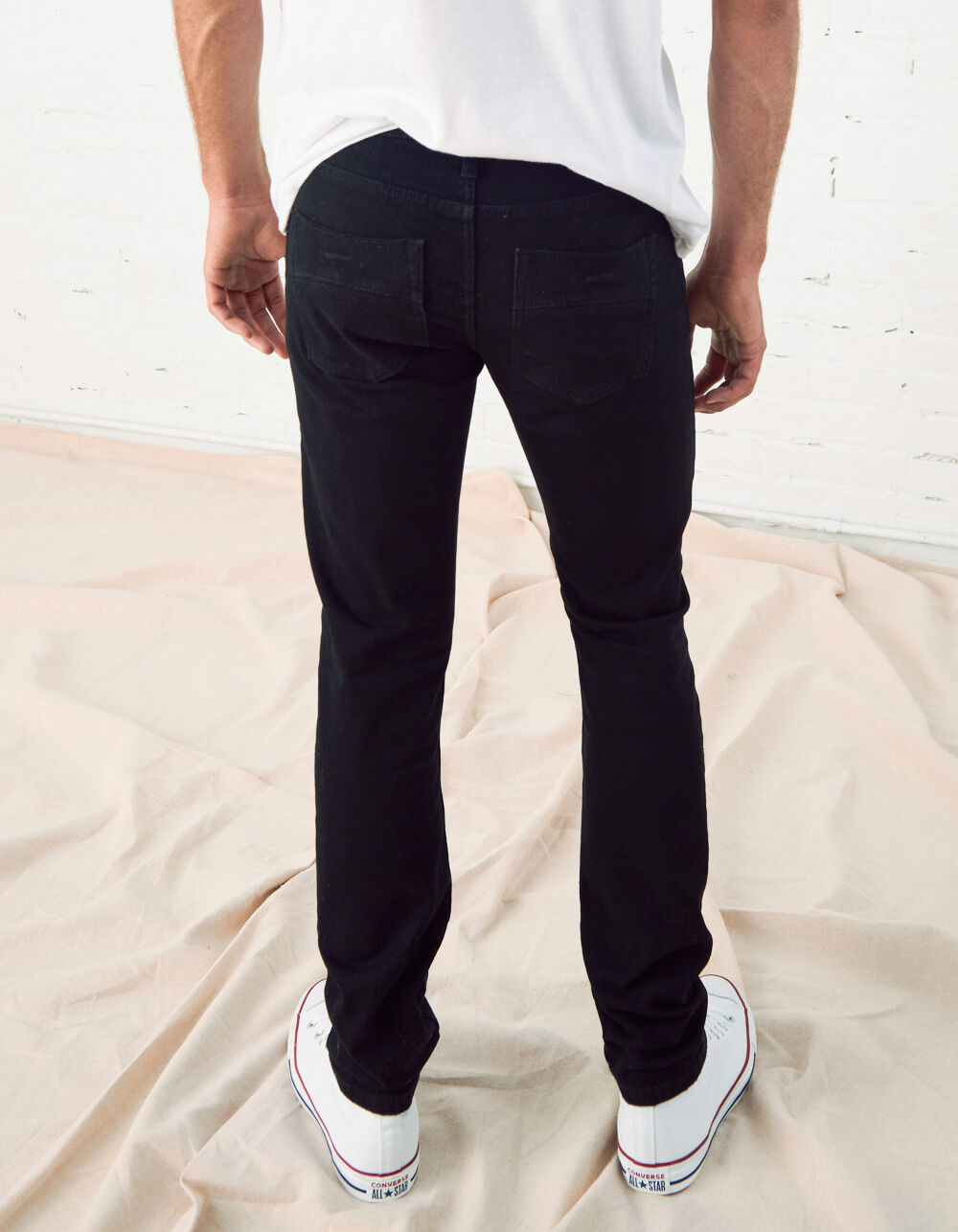 RSQ Tokyo Super Skinny Black Mens Ripped Jeans image number 3
