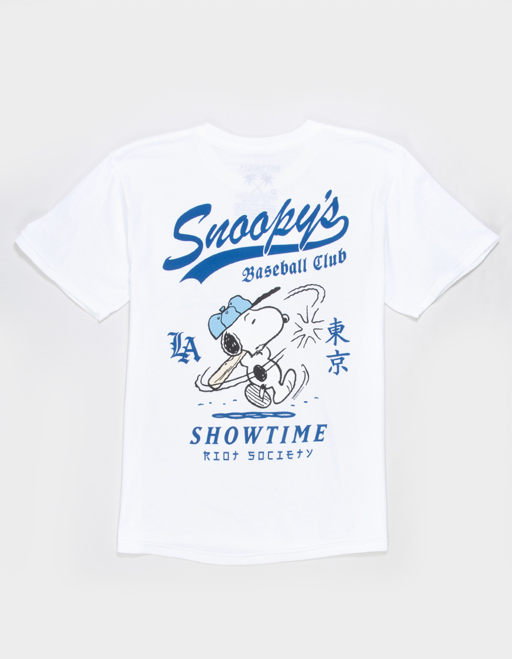 RIOT SOCIETY Peanuts Baseball Boys Tee - WHITE