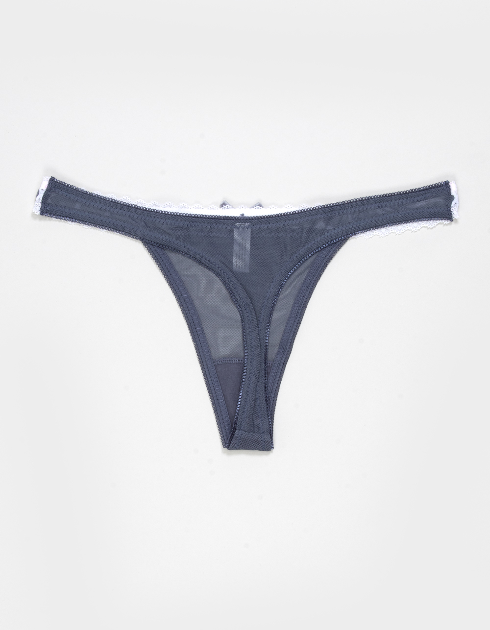 FULL TILT Ribbon Lace Trim Thong - DUSK