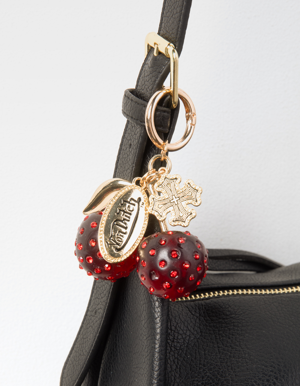 VON DUTCH 3D Cherry Bag Charm - GOLD