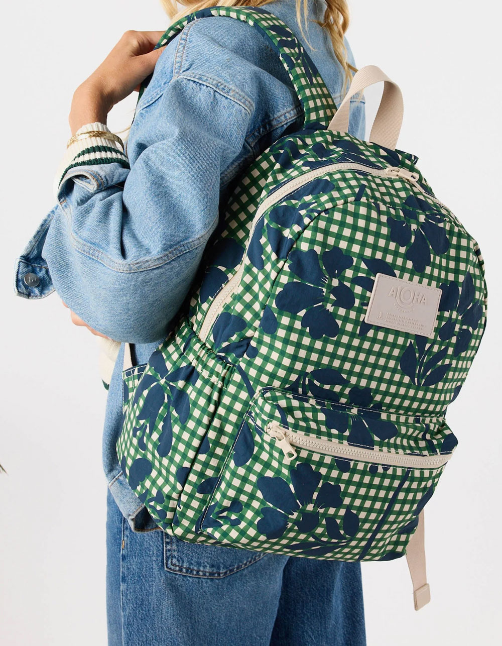 ALOHA Collection Picnic Fleur Keep It Light Backpack - GREEN COMBO