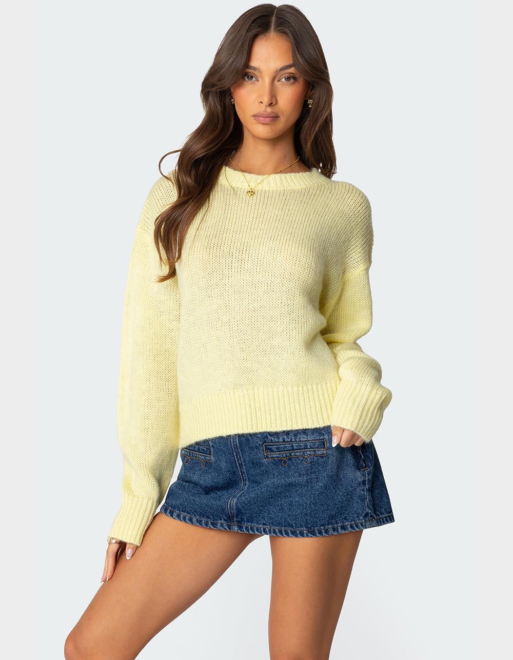 EDIKTED Kyrah Oversized Knit Sweater - YELLOW