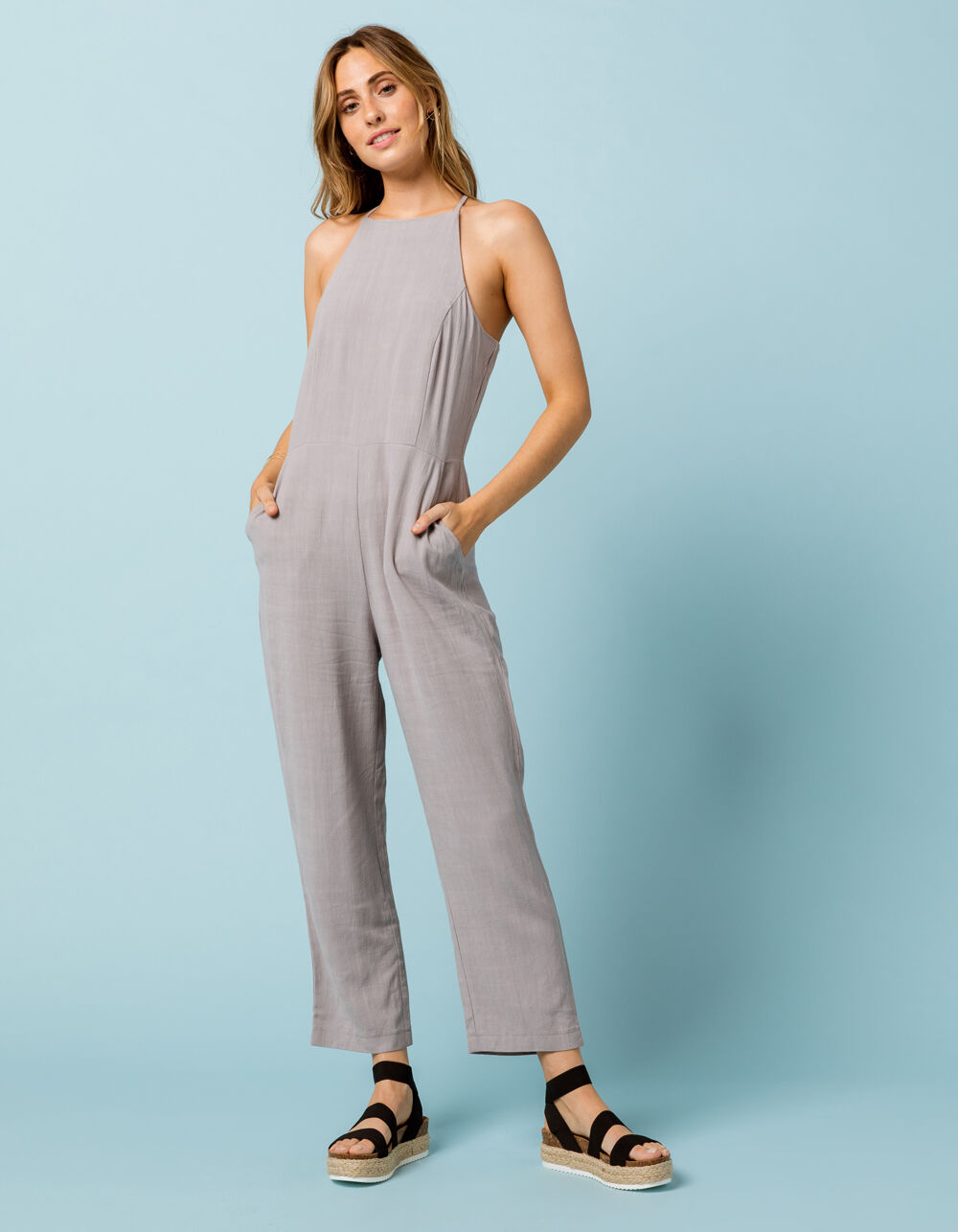 WEST OF MELROSE On Key Gray Womens Jumpsuit - GRAY | Tillys