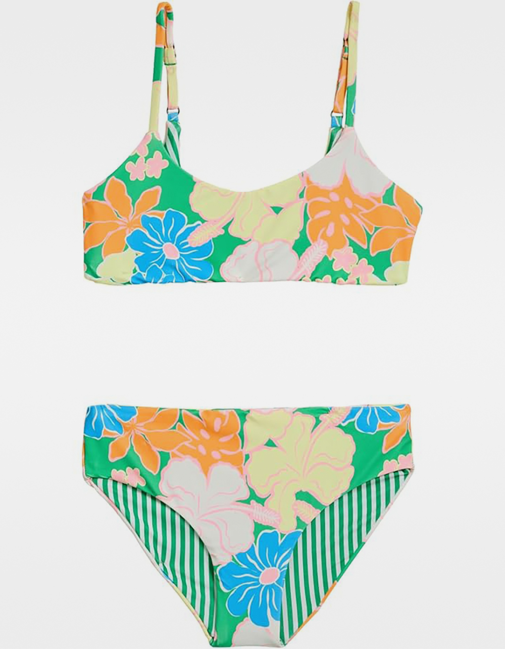 MAAJI Tropic Lei Utah Girls Reversible Bralette Bikini Set - MULTI
