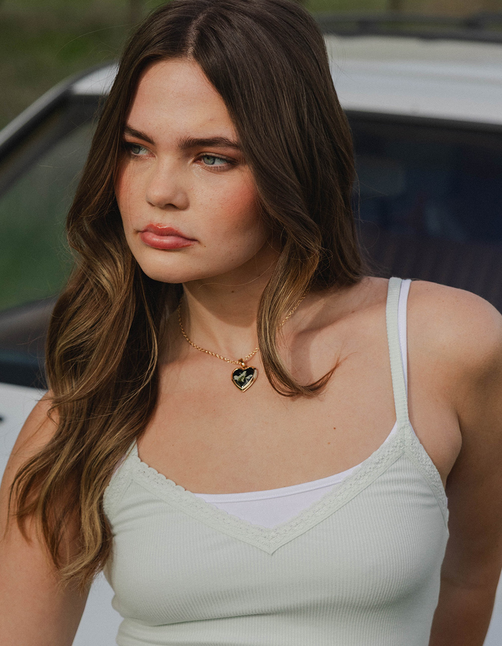 FULL TILT Floral Heart Locket Necklace - GOLD