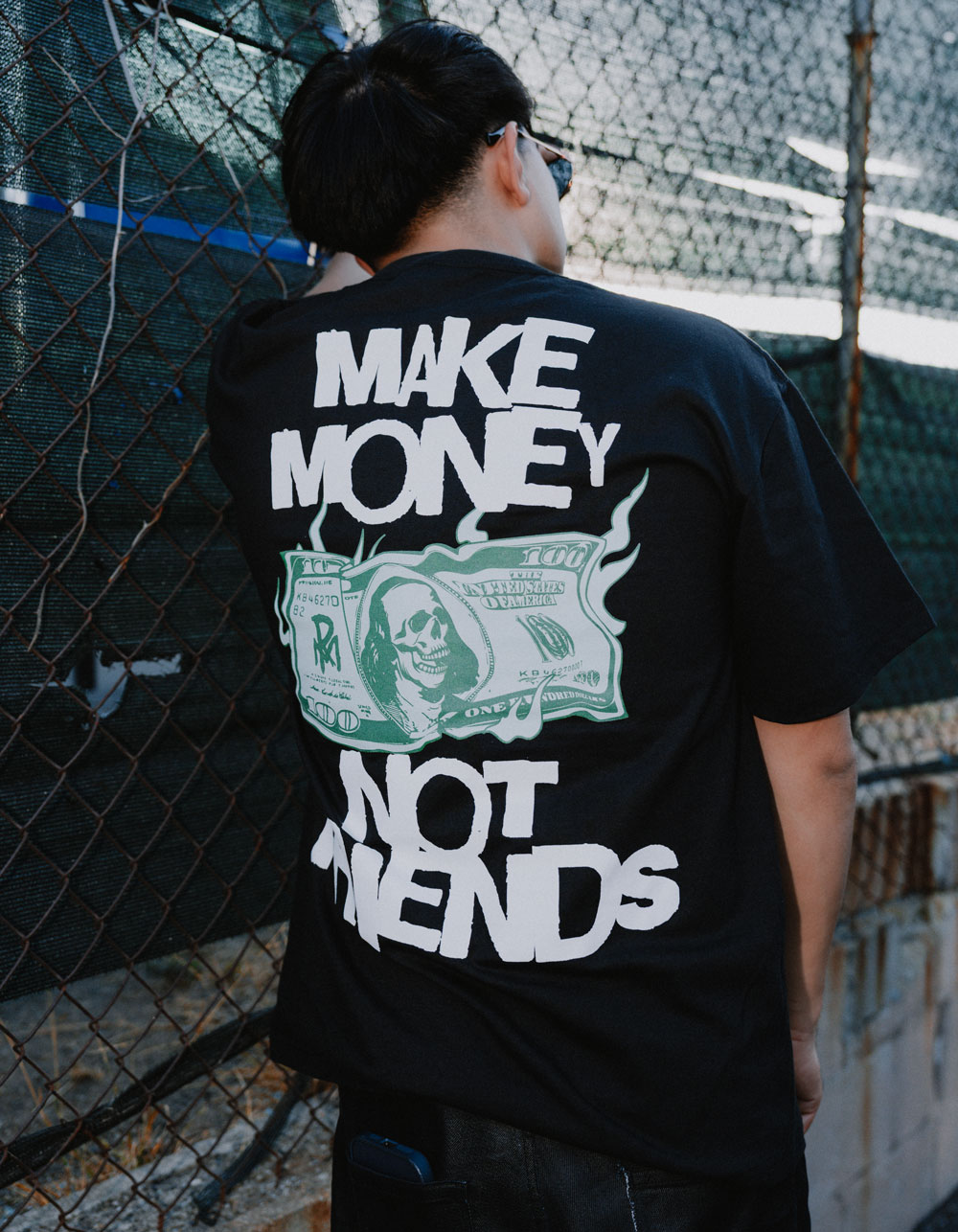 ROM Make Money Not Friends Mens Tee - BLACK