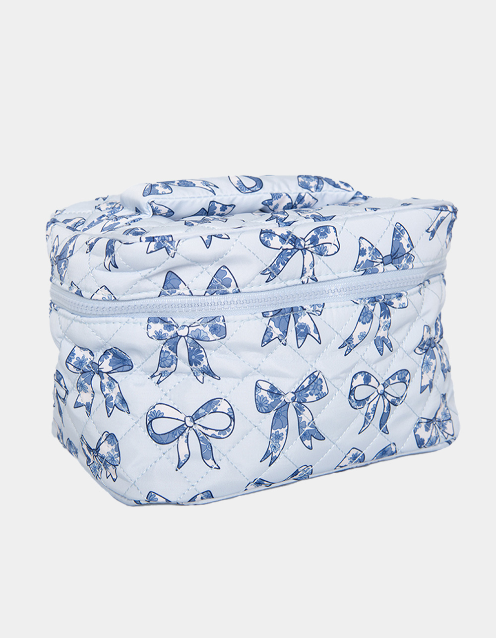 KATYDID Light Blue Toile Coquette Bows Make Up Bag - LIGHT BLUE