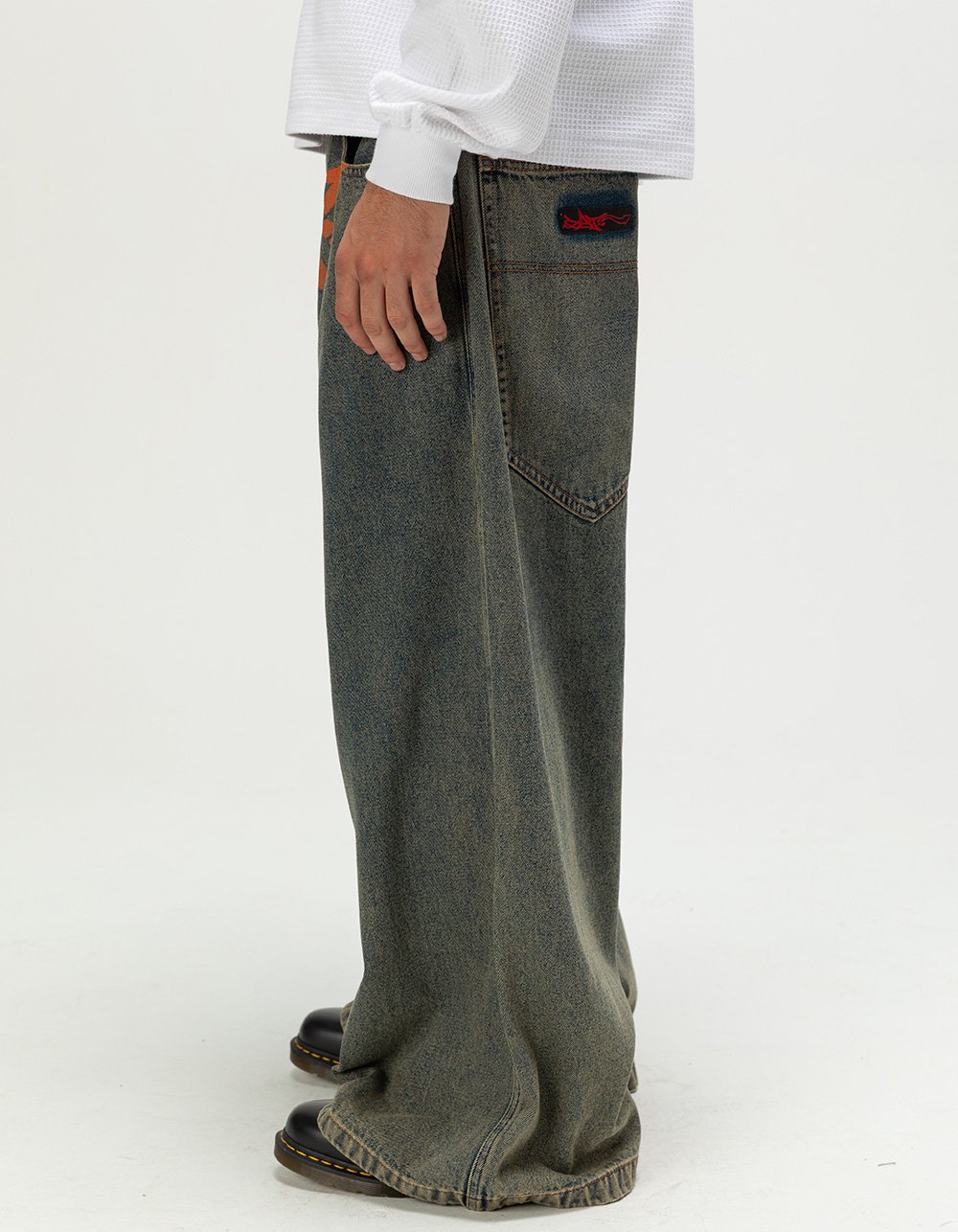 GAT Hazen Mens 30" Leg Opening Ultra Baggy Jeans - DIRTY DENIM