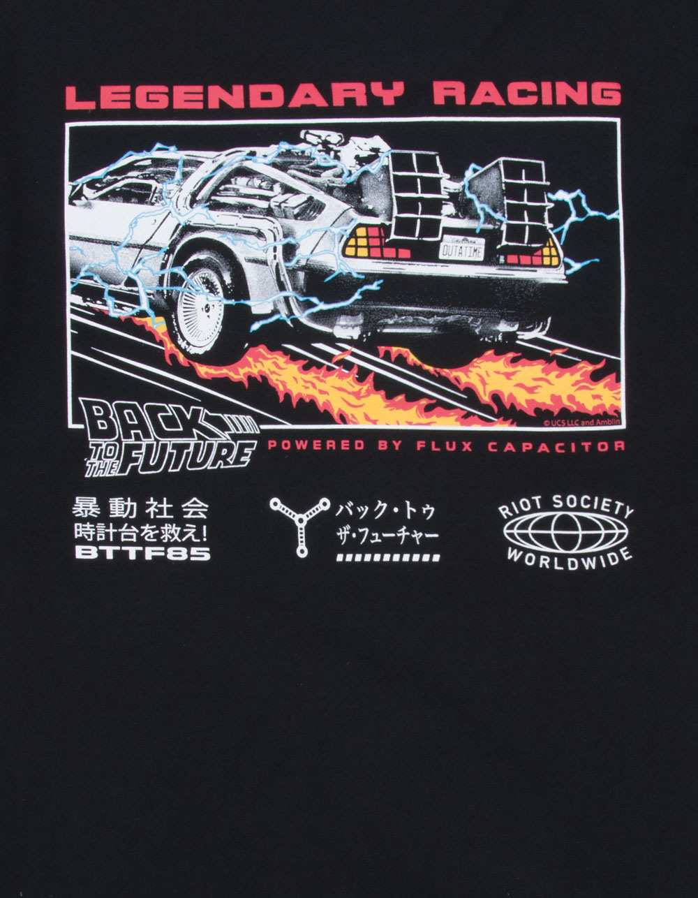 RIOT SOCIETY Back To The Future Boys Tee - BLACK
