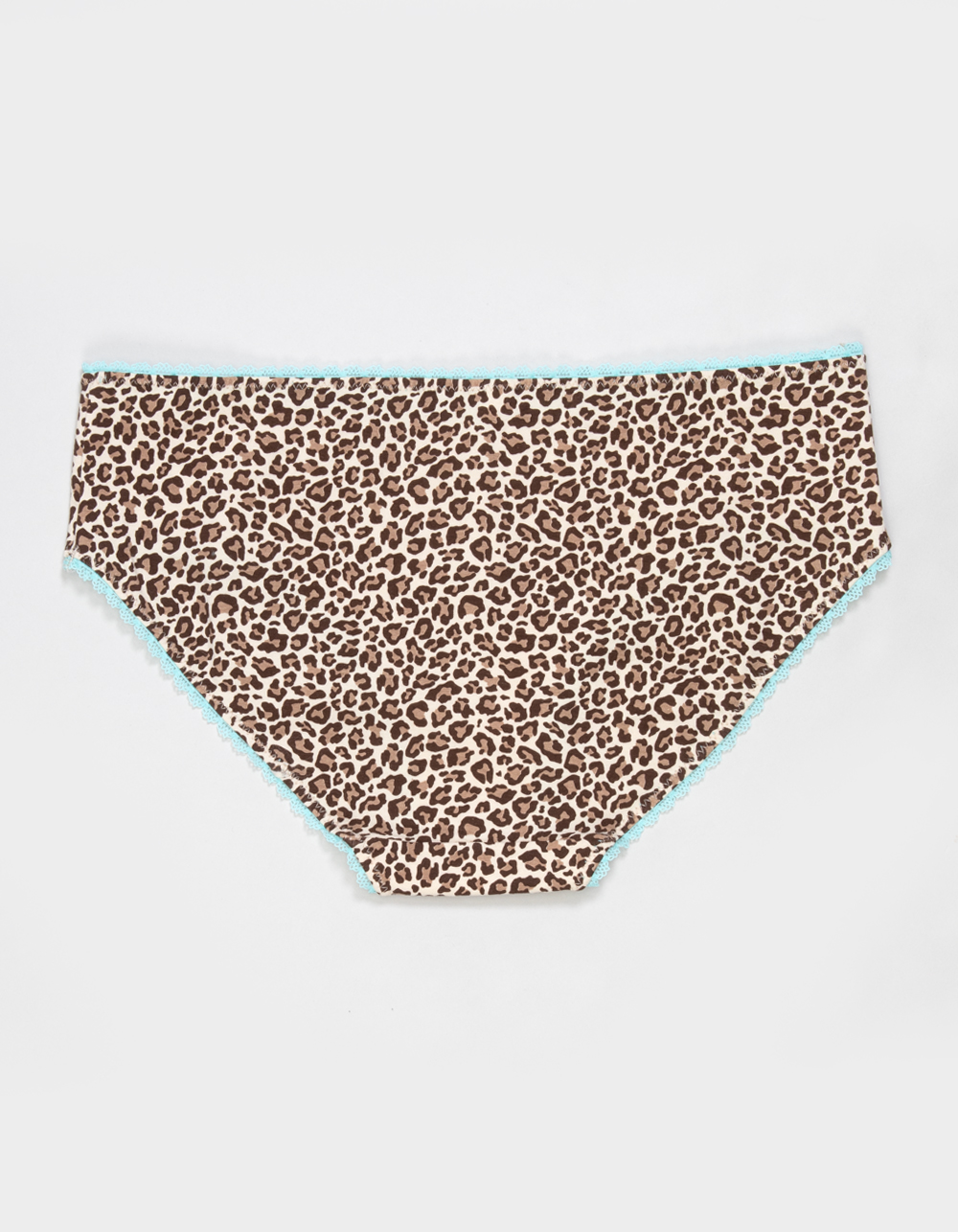 FULL TILT Cotton Bow Lace Trim Hipster Panties - CHEETAH