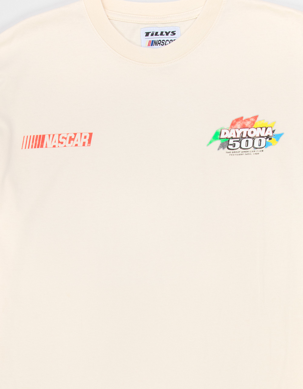 TILLYS x NASCAR Vintage Race Mens Boxy Tee - CREAM